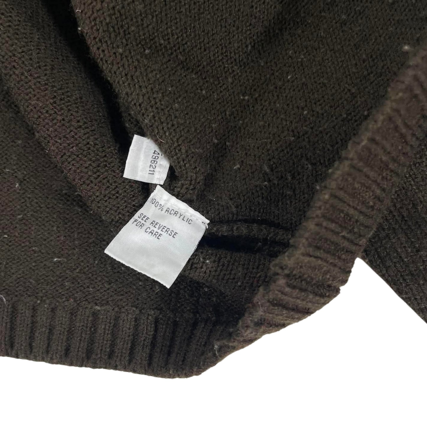 JAYJAYS 90S BLACK & TAN QUARTER ZIP SWEATER (M-L)
