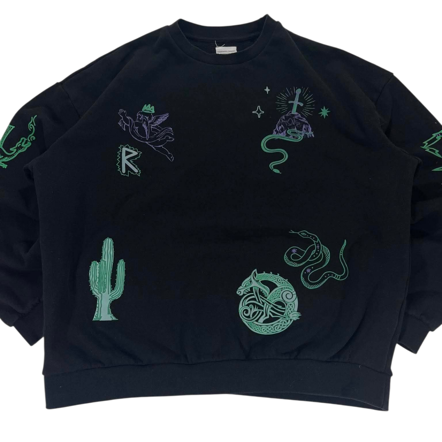BROTHEDS DESIGN BLACK CREWNECK SWEATSHIRT (M)