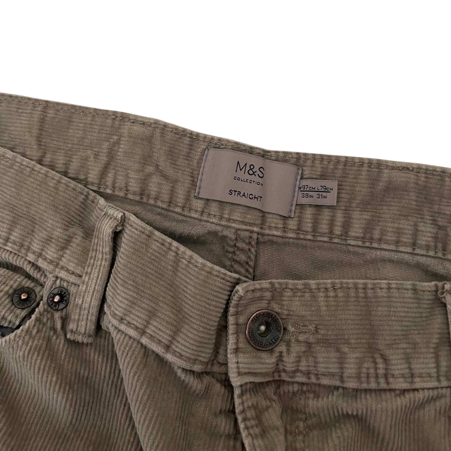 VINTAGE M&S COLLECTION BROWN CORDUROY PANTS (36")