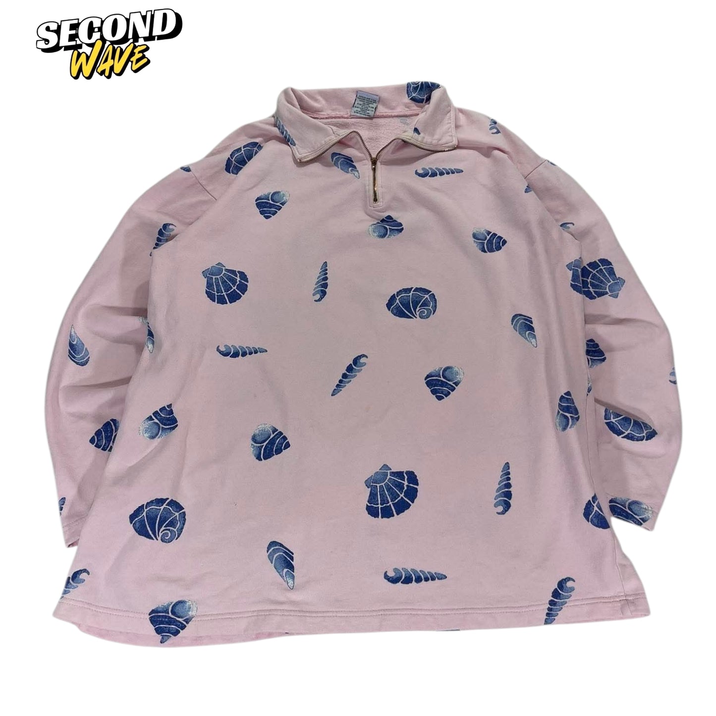 100% COTTON FRESH PRODUCE PINK SEASHELL ZIP UP (XL)