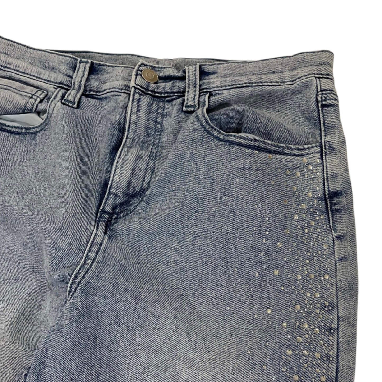Y2K BLUE WITH SILVER GLITTERS JEANS (28)