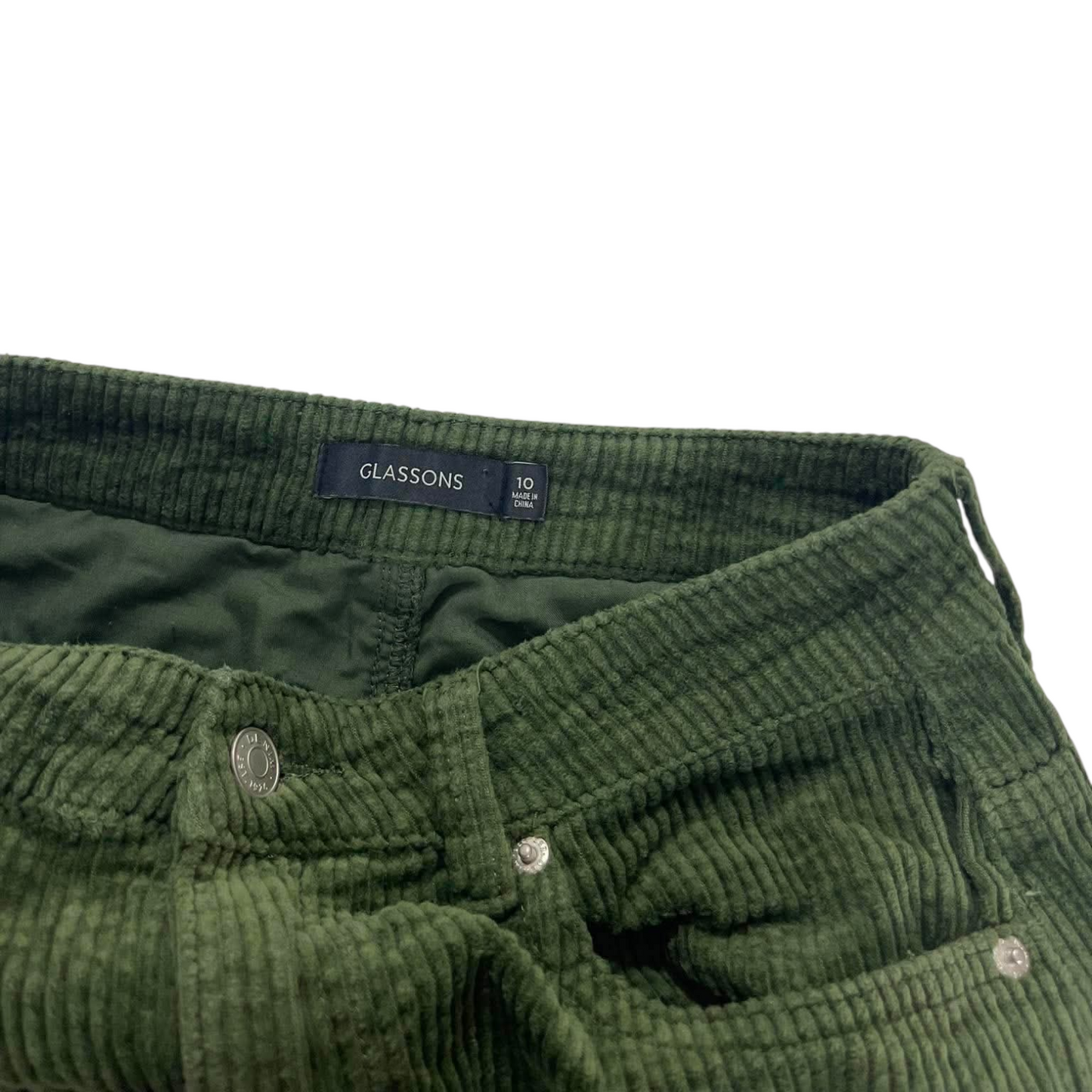 BAGGY GLASSONS GREEN CORDUROY WIDE LEG (10)