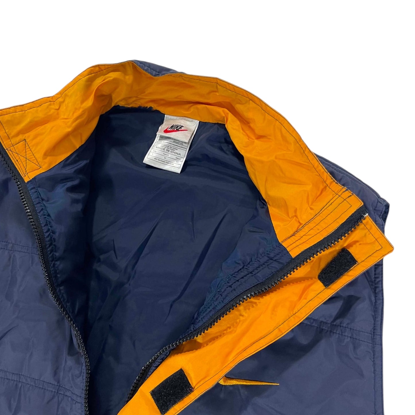VINTAGE NIKE NAVY BLUE ORANGE VEST (S)