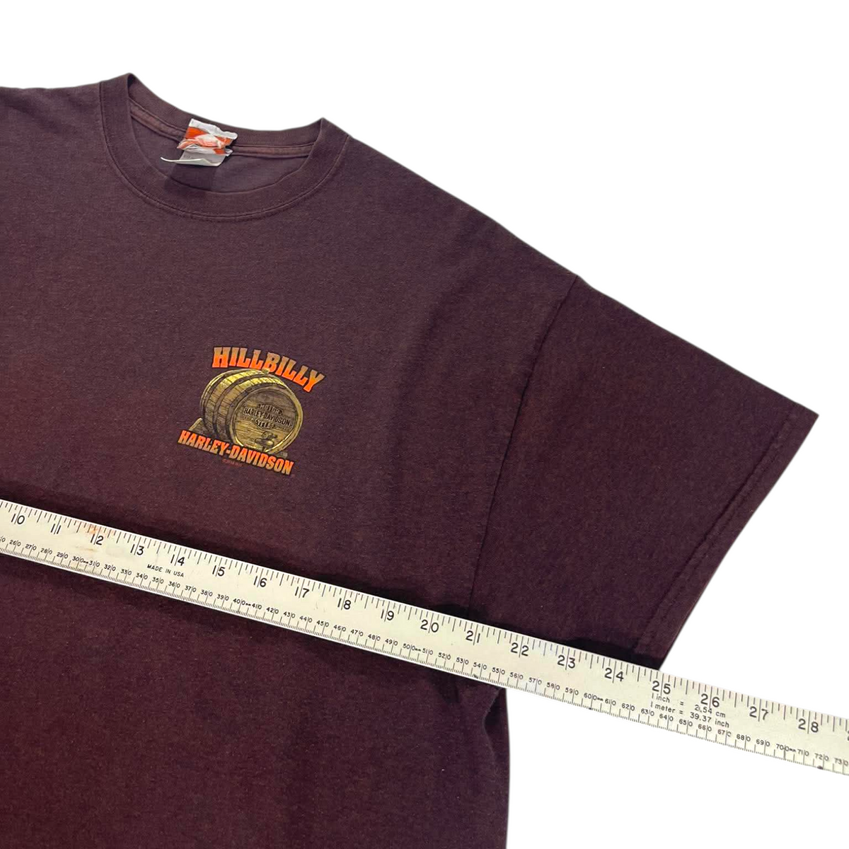 VINTAGE HILL BILLY HARLEY DAVIDSON BROWN SHIRT (XL)