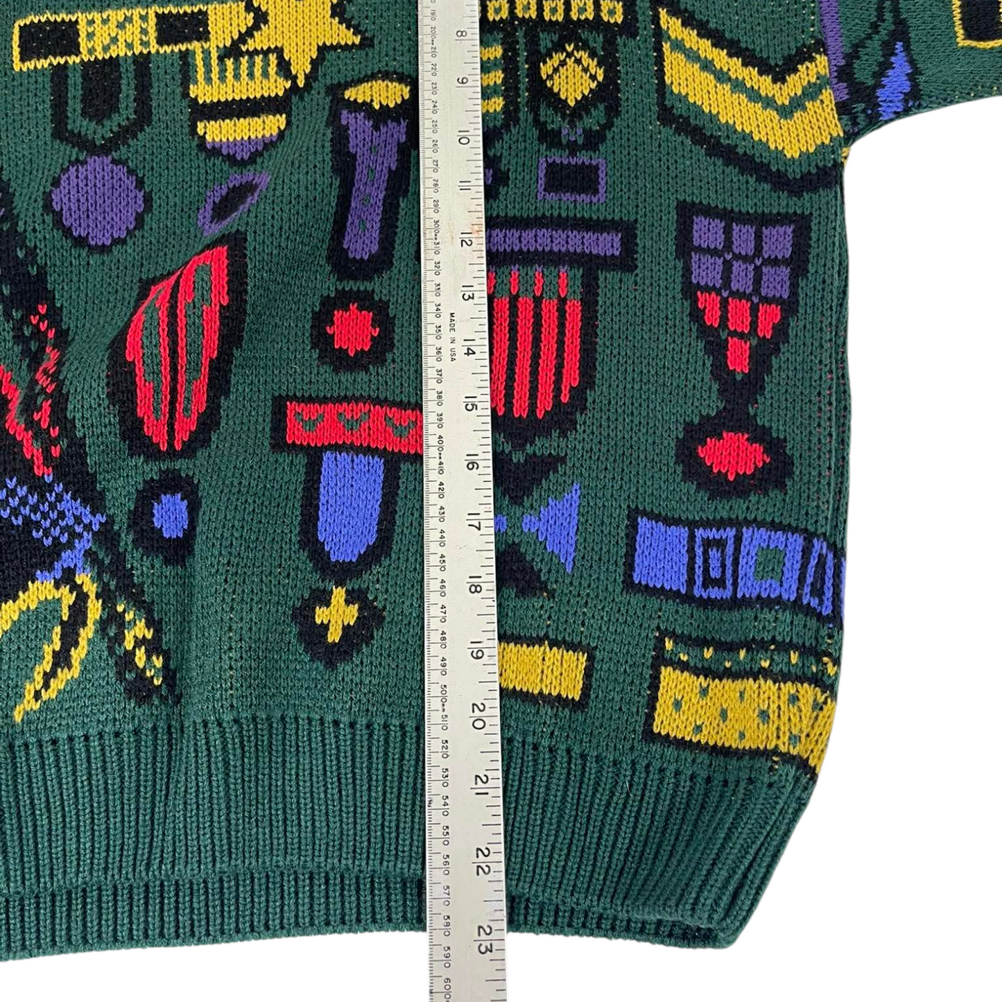 ITALIAN AFFAIR GREEN MULTI COLOURED SWEATER (S-M)