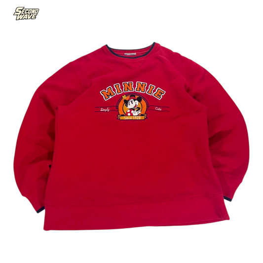 VINTAGE DISNEY MINNIE MOUSE RED CREWNECK (L)
