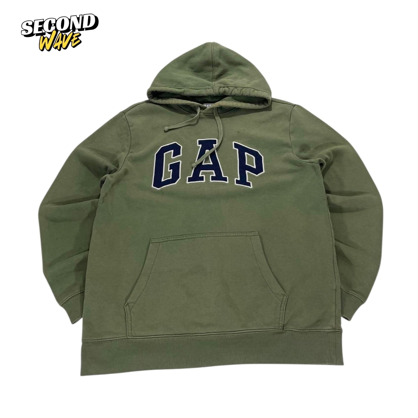 VINTAGE OLIVE GAP GREEN HOODIE (M)
