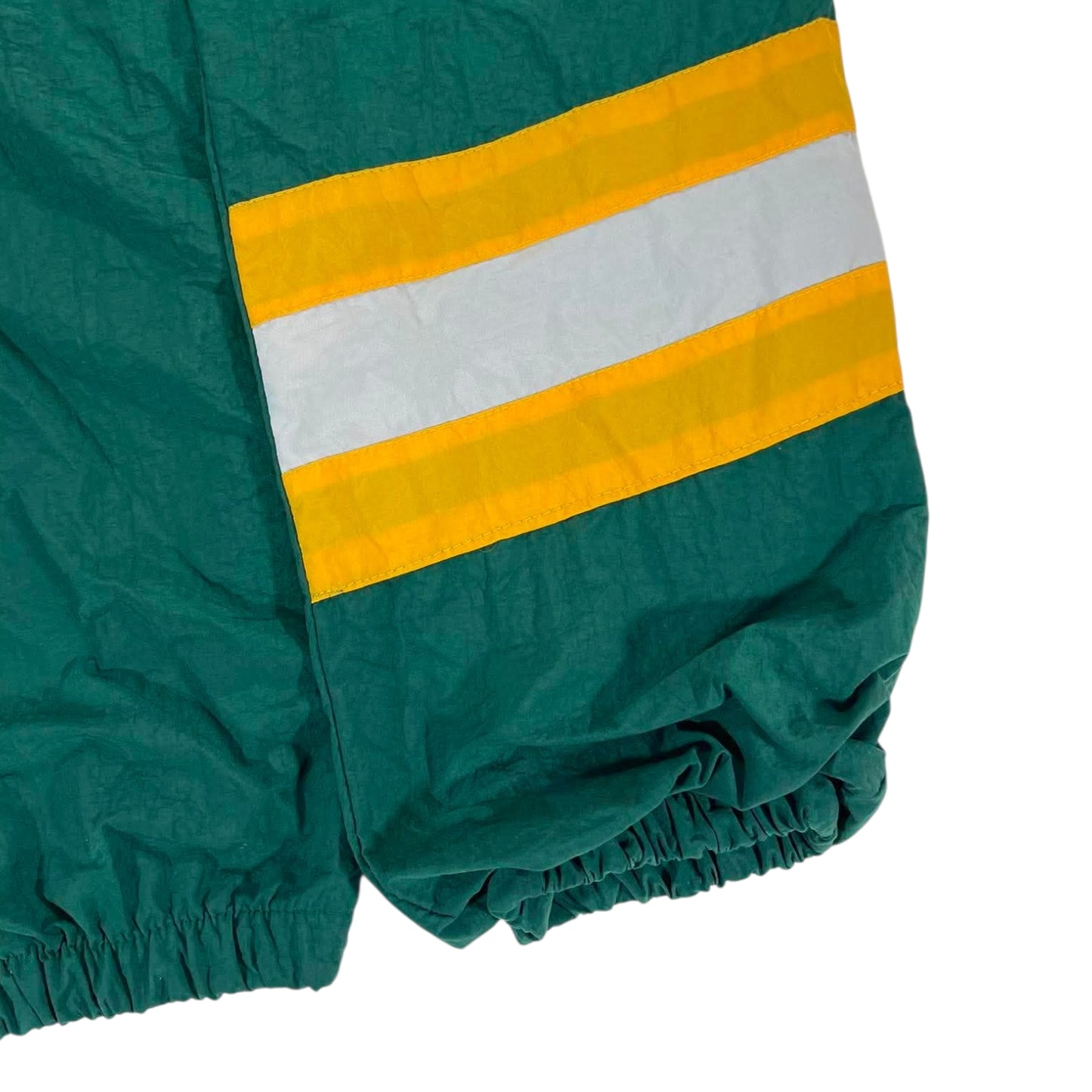 VINTAGE GREEN STRIPED BAGGY TRACK PANTS (S)