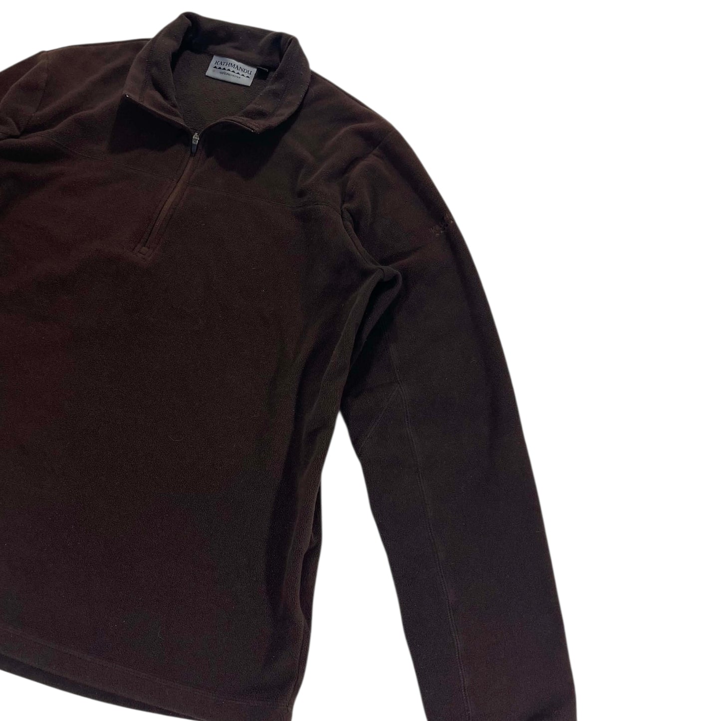 KATHMANDU BROWN POLYESTER FLEECE QUARTER ZIP (L)
