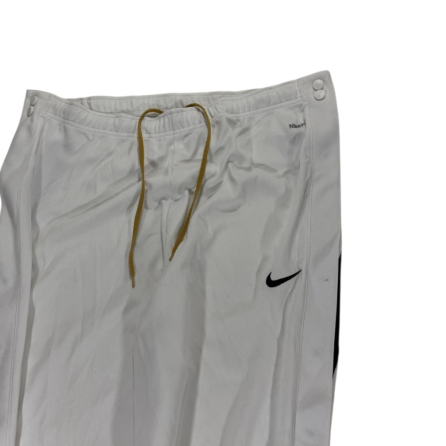 VINTAGE SNAP ON NIKE WHITE TRACK PANTS (L-XL)