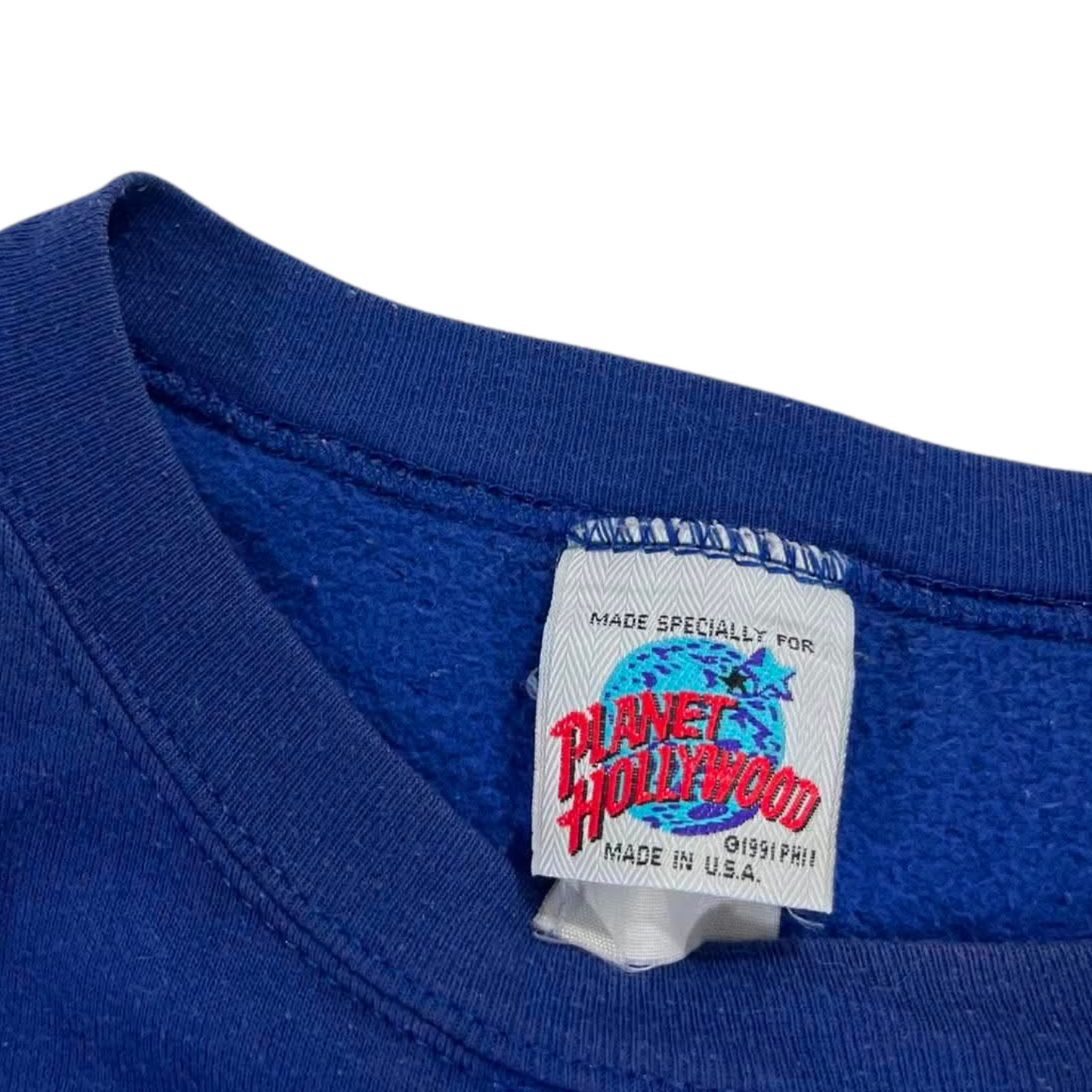 90S PLANET HOLLYWOOD EMBROIDERED NASHVILLE BLUE SWEATSHIRT (L)