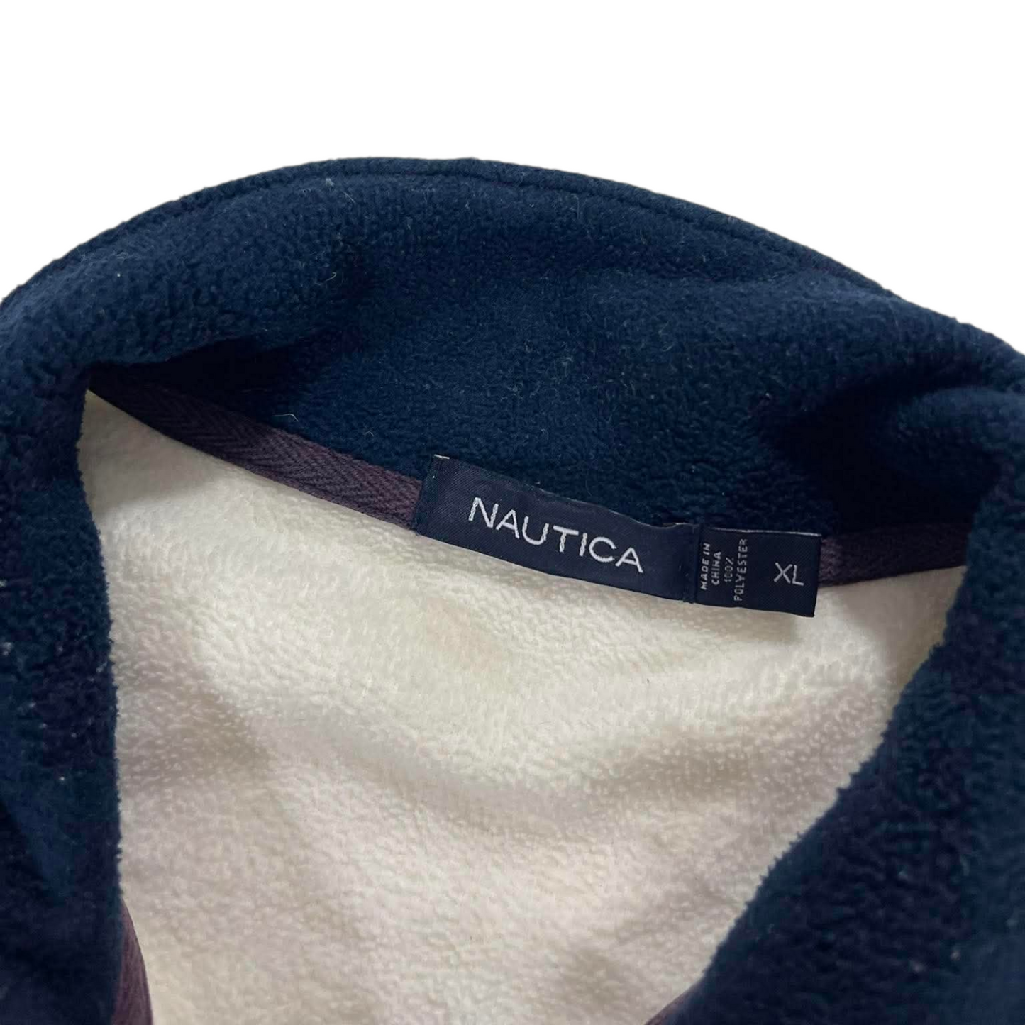 NAUTICA WHITE QUARTER ZIP FLEECE (XL)
