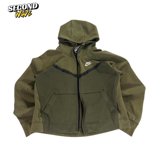 NIKE OLIVE TECH FLEECE HOODIE (XS)