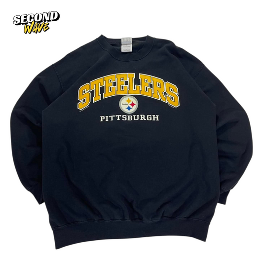 VITAGE PITTSBURGH STEELERS NAVY CREWNECK SWEATSHIRT (XL)