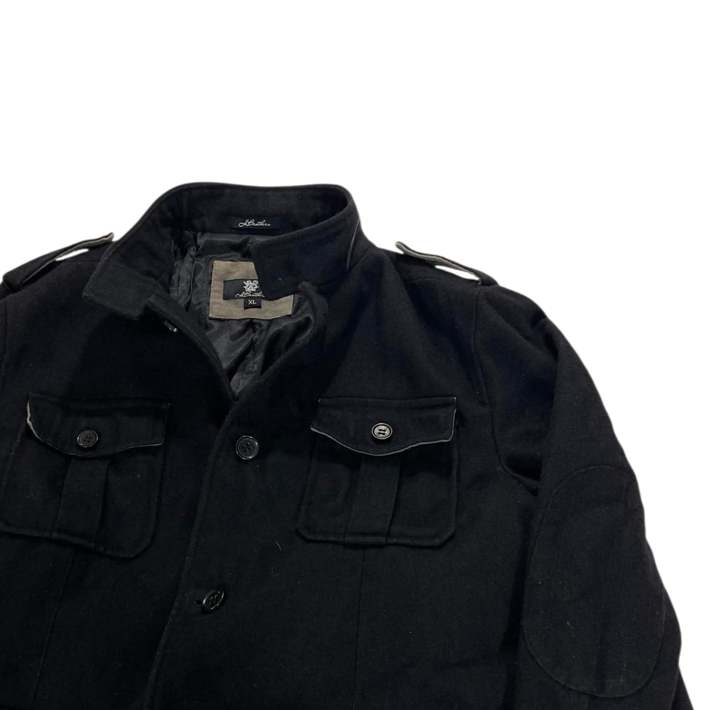 BLACK MILITARY STYLE COAT (XL)