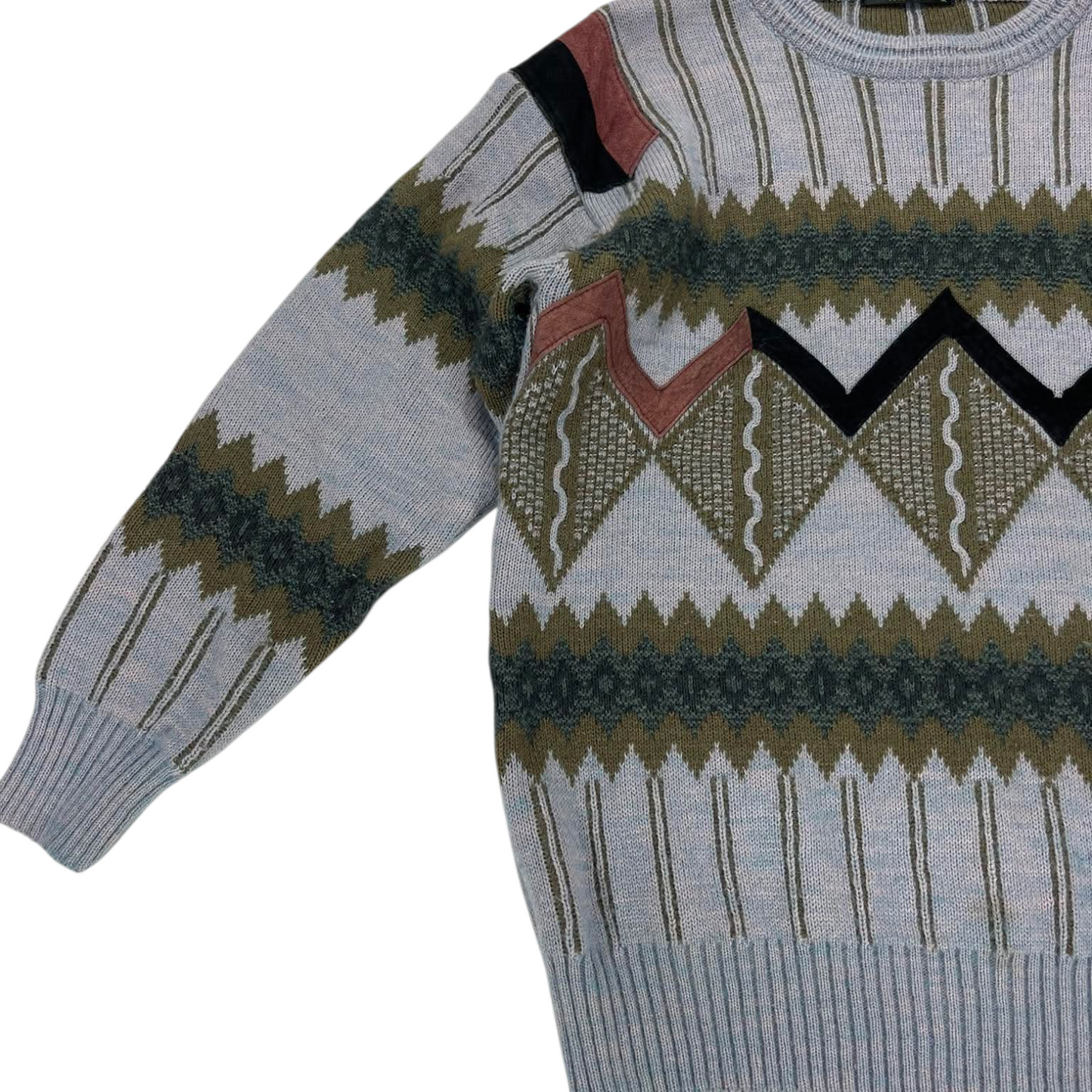 90S MULTICOLOURED PATTERNED SWEATER (L)