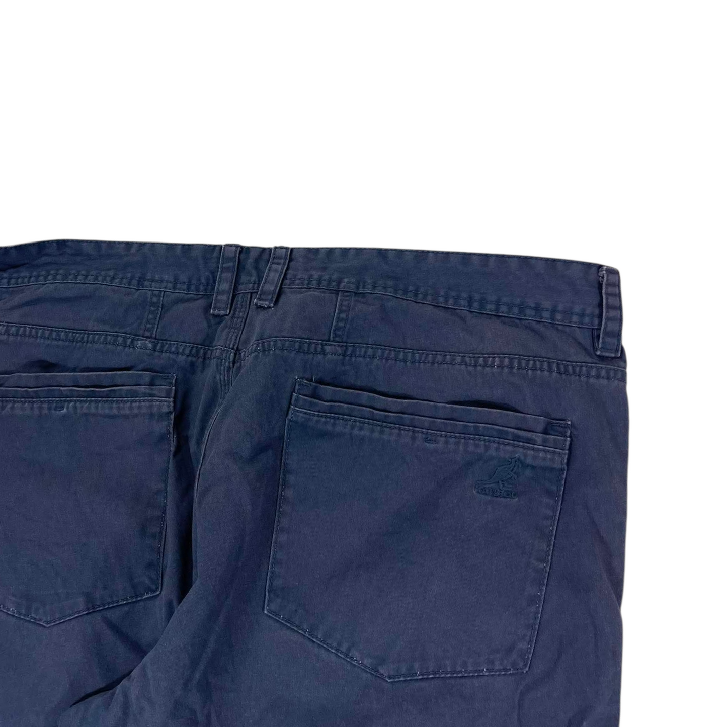 VINTAGE KANGOL NAVY BLUE SHORTS WITH A RELAXED FIT (40)