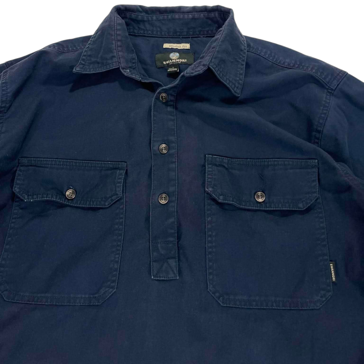 SWANNDRI NAVY BLUE LONG SLEEVE (L)