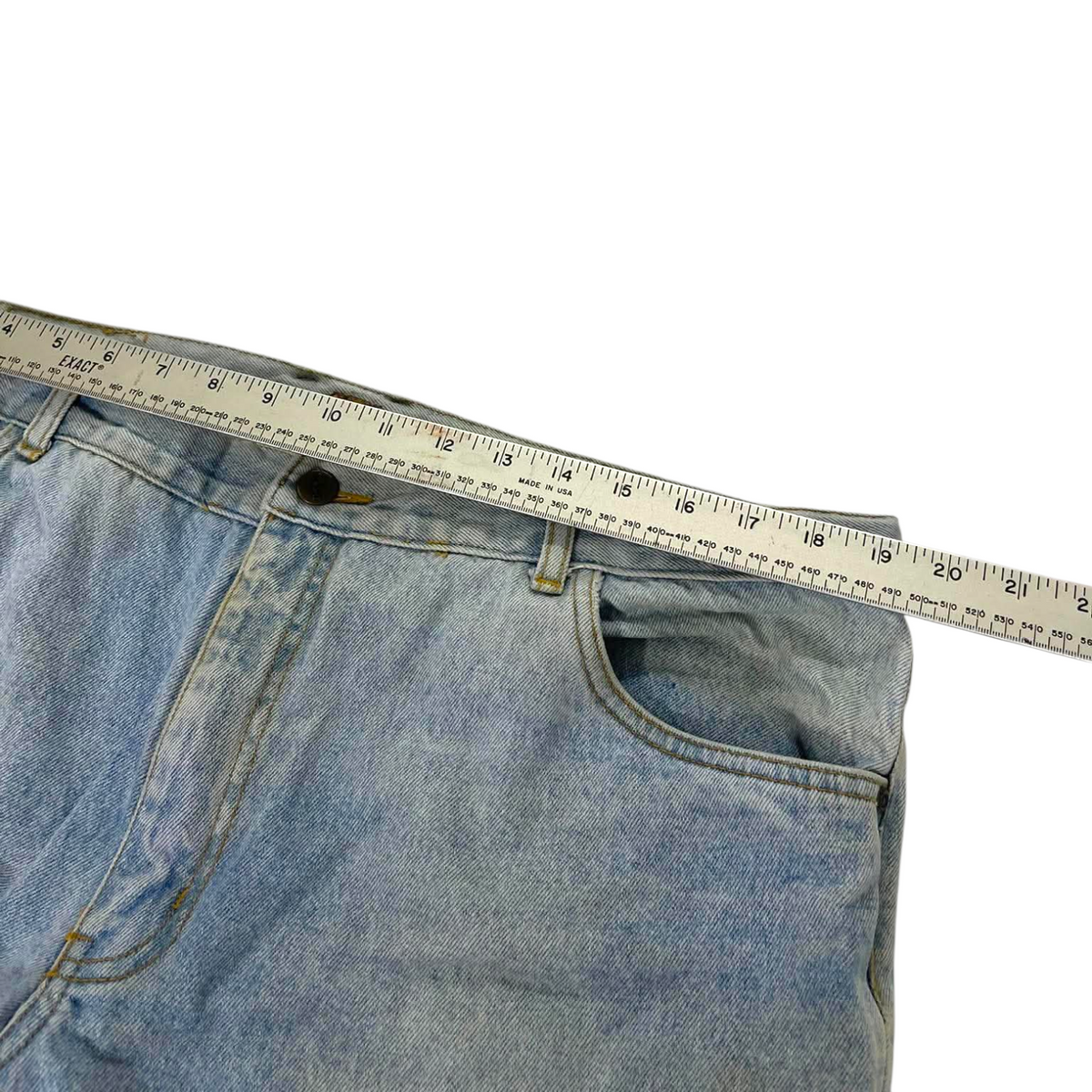 Y2K TRASHED B90S BLUE DENIM JEANS (38)