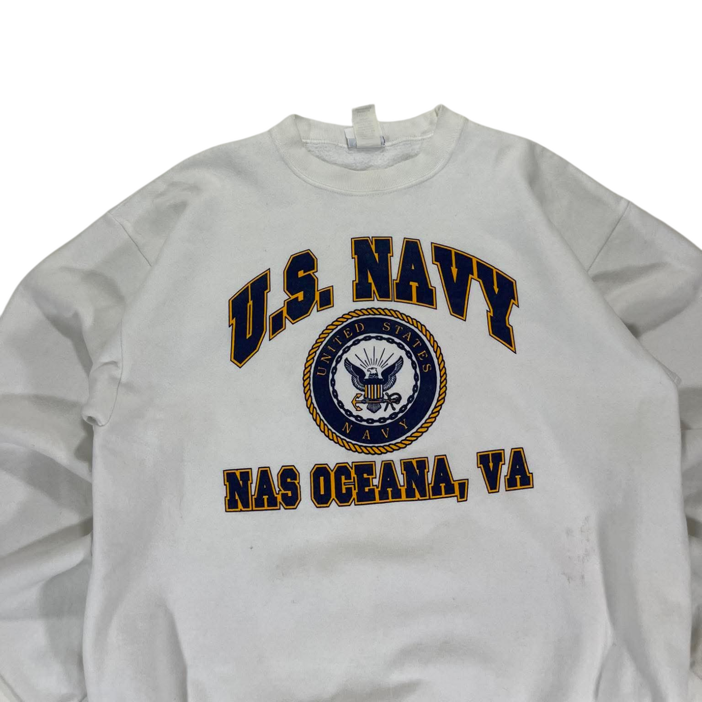 90s US NAVY CREWNECK SWEATSHIRT (L)