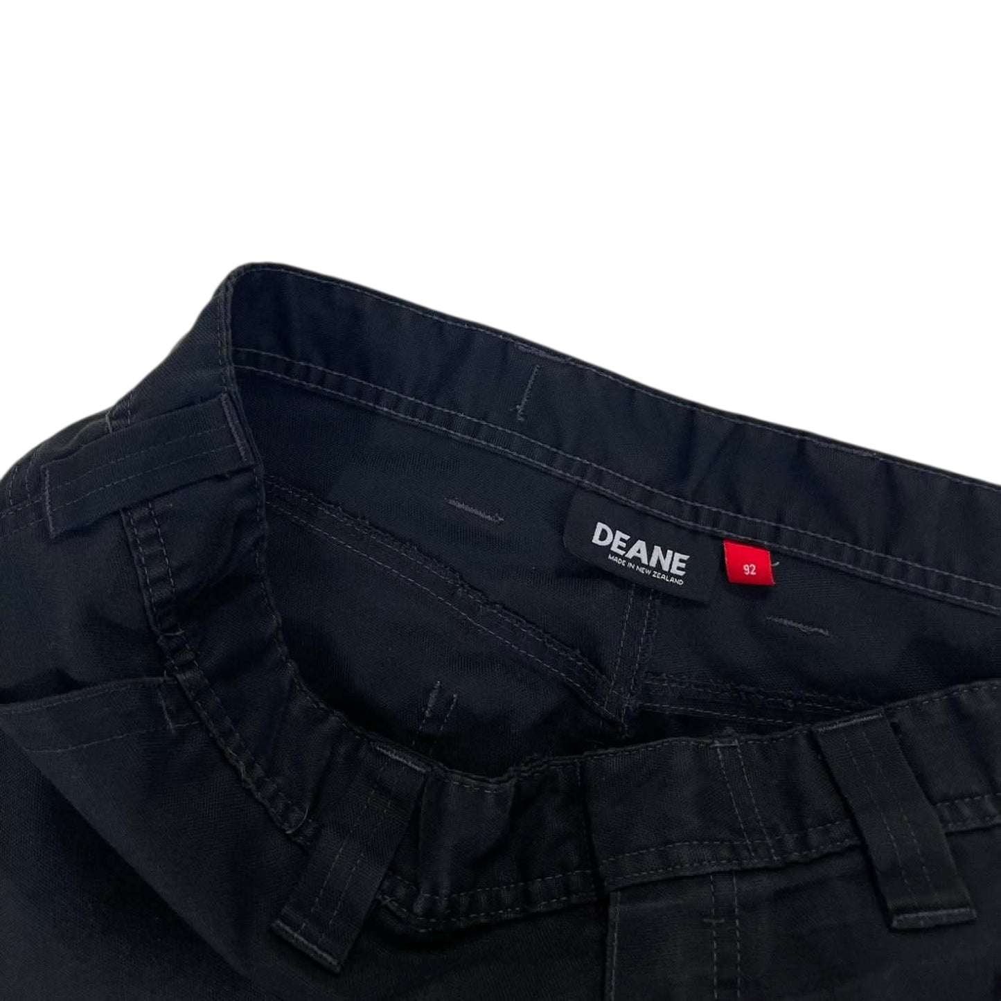 VINTAGE MADE IN NZ DEANE BLACK CARGO PANTS (39)