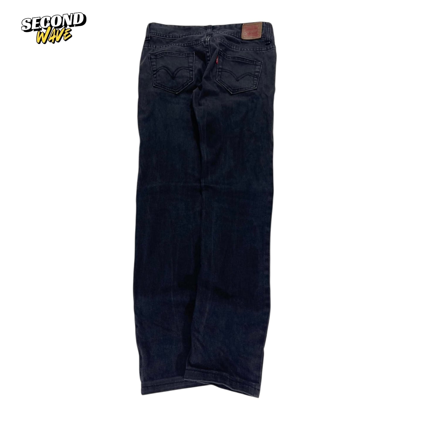 WOMENS LEVI'S BLACK DENIM JEANS (8)
