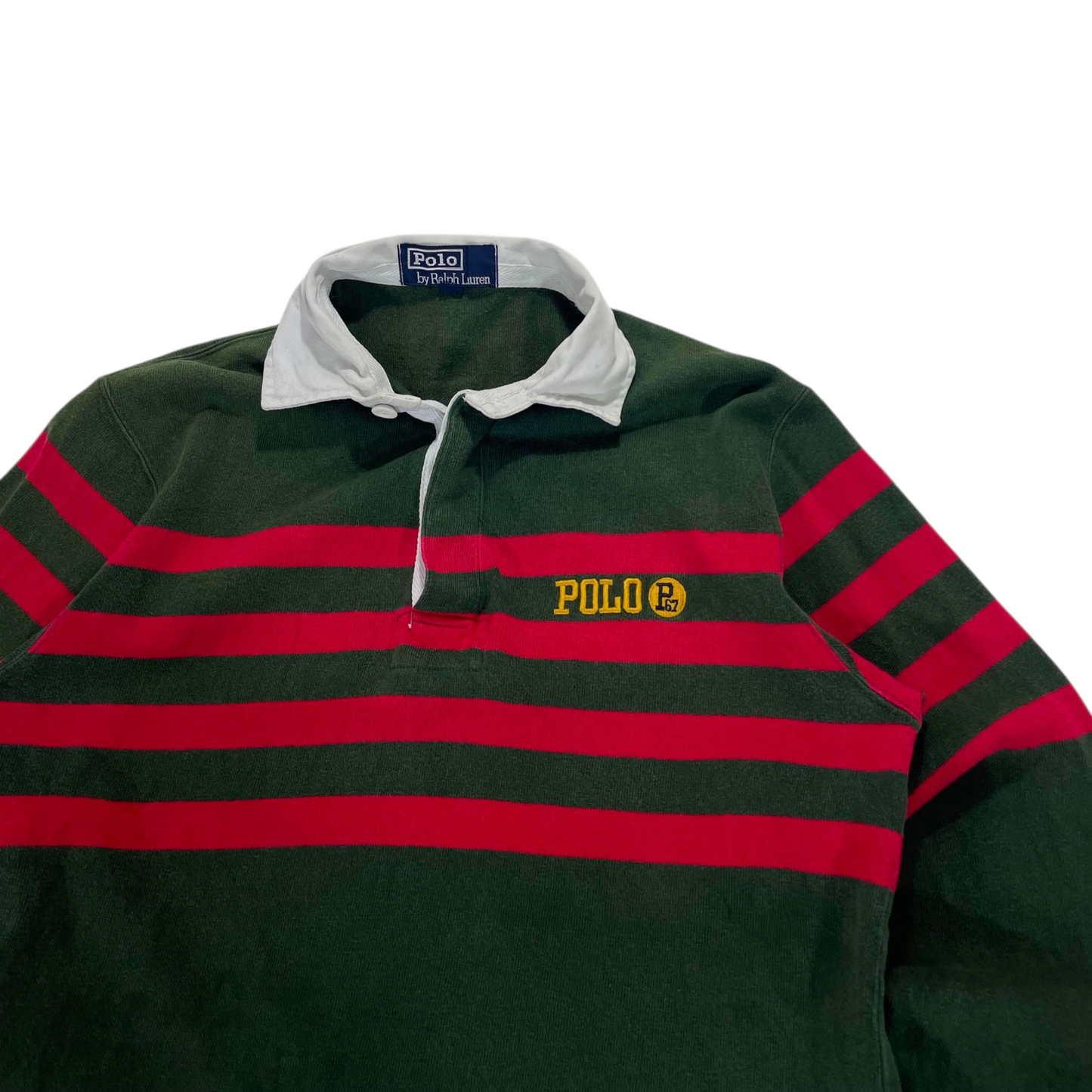 POLO RALPH LAUREN GREEN RUGBY SHIRT (S)