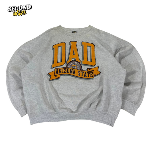 VINTAGE ALUMNI DAD ARIZONA STATE UNIVERSITY GREY CREWNECK SWEATSHIRT (L)