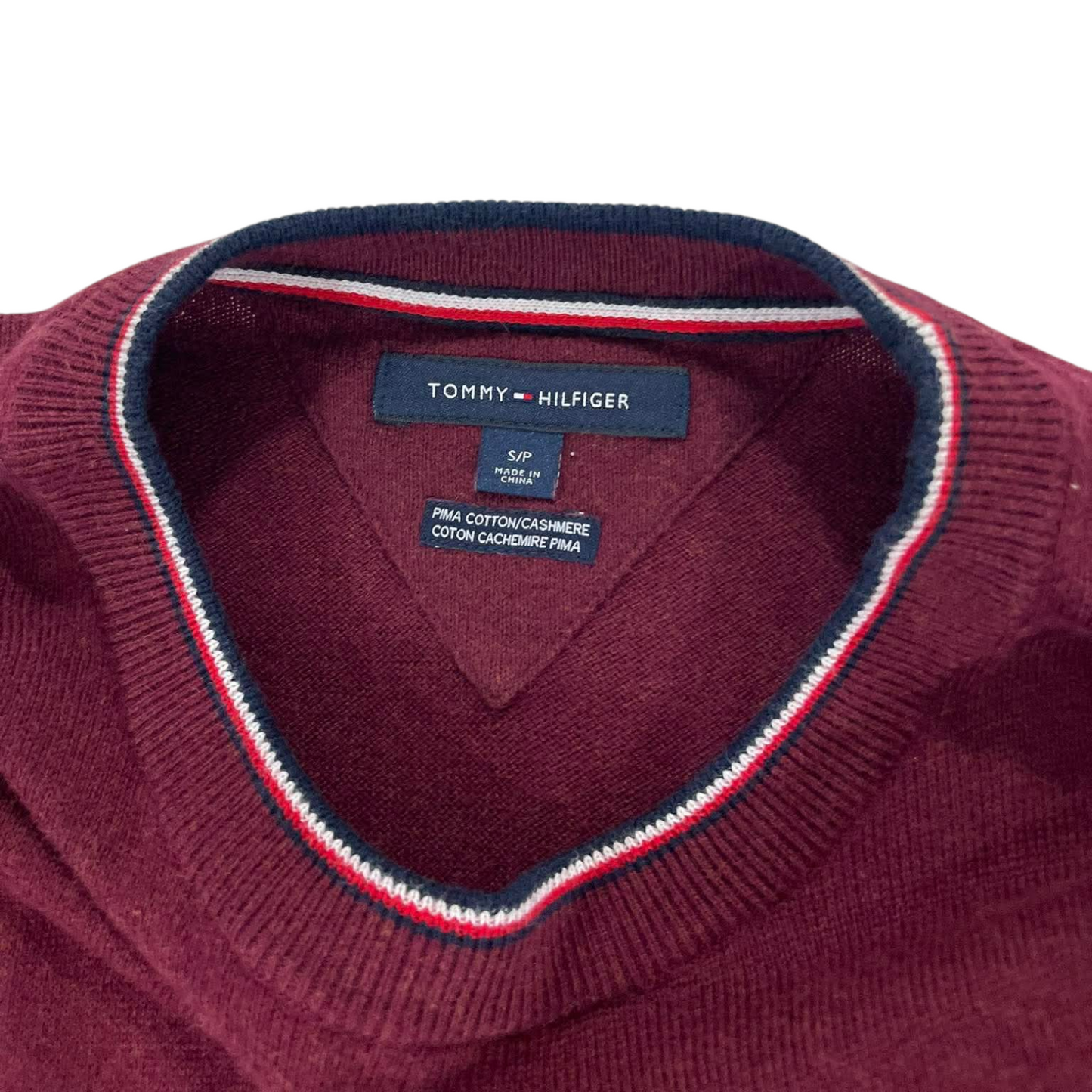 VINTAGE TOMMY HILFIGER BURGUNDY SWEATER (M)