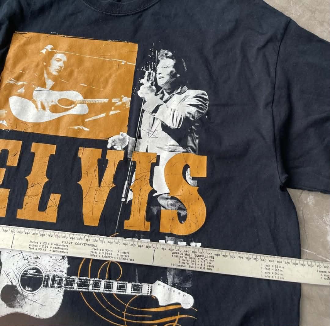 VINTAGE ELVIS PRESLEY BLACK COTTON T-SHIRT (XL)