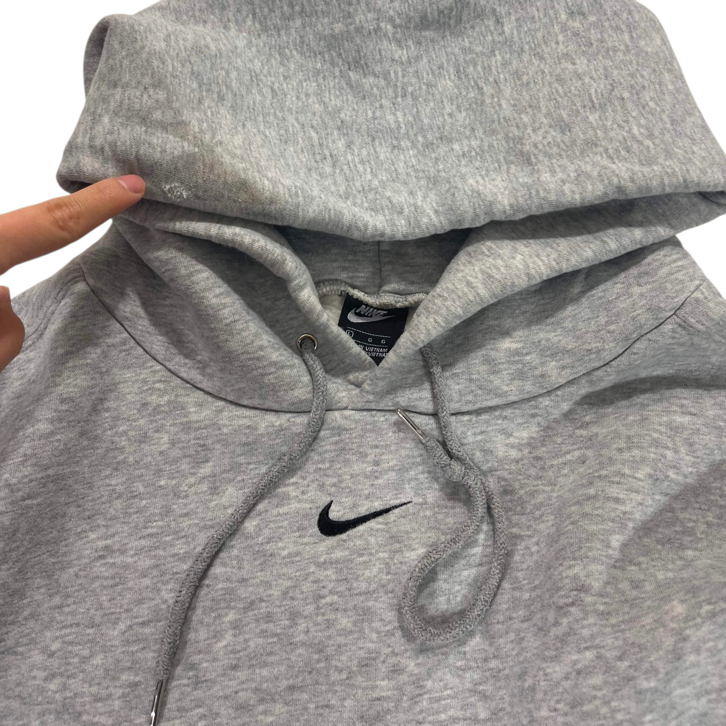 MID SWOOSH GRAY NIKE HOODIE (L)
