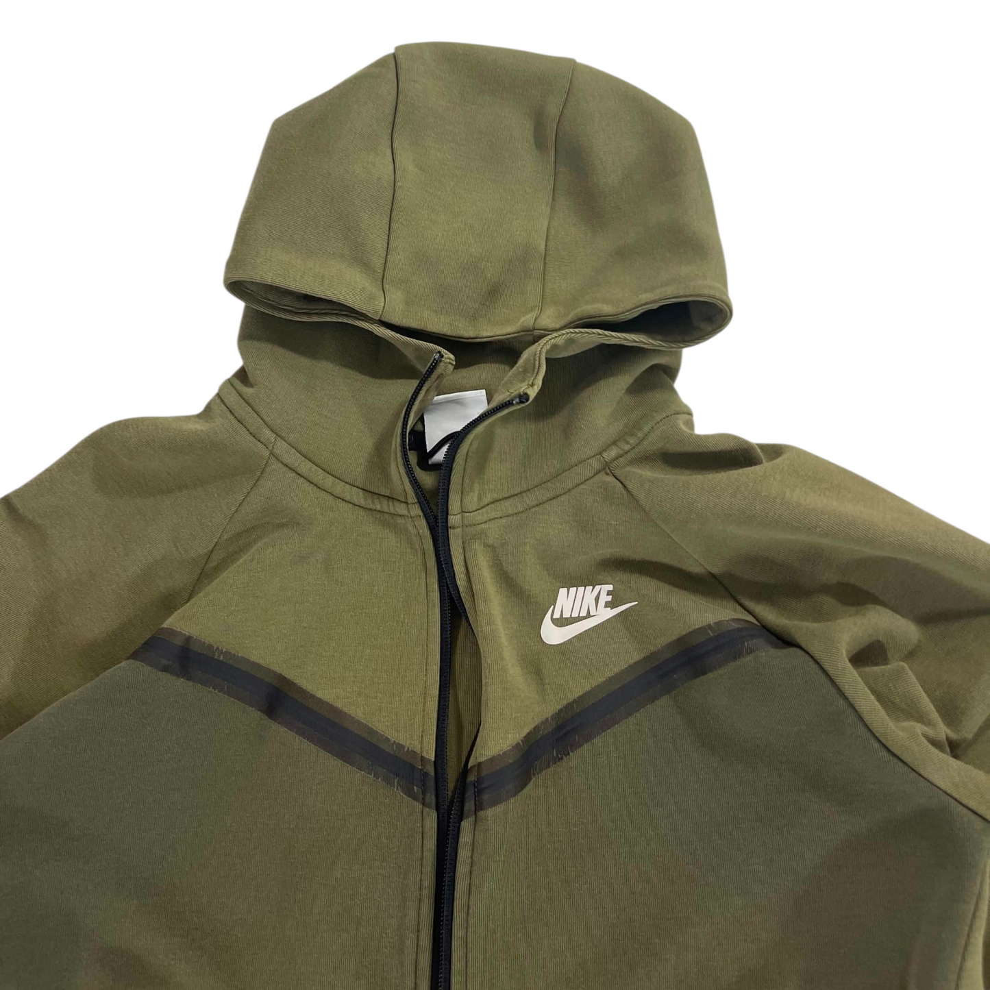 NIKE OLIVE TECH FLEECE HOODIE (XS)
