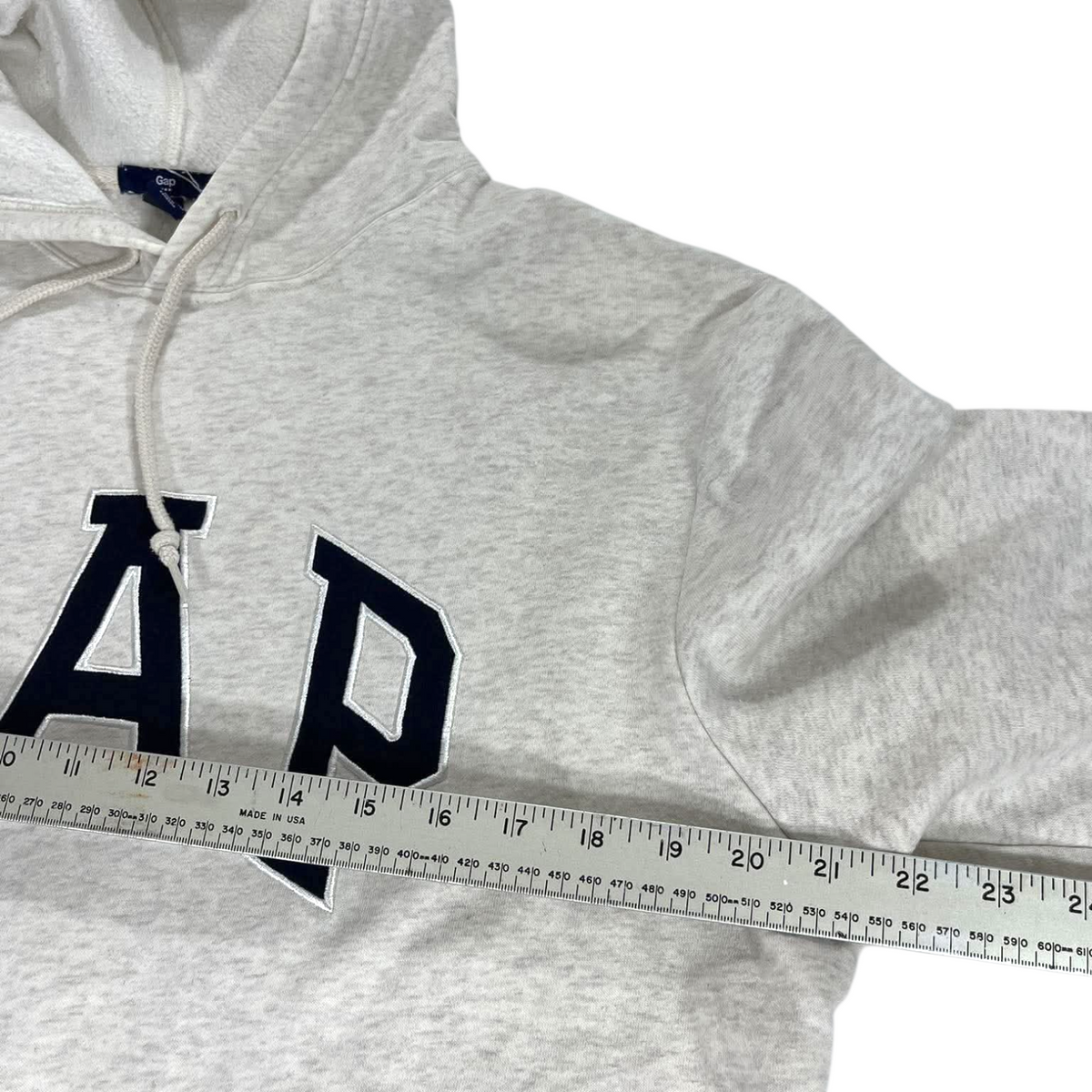 Y2K CREAM GAP GRAY HOODIE (L)