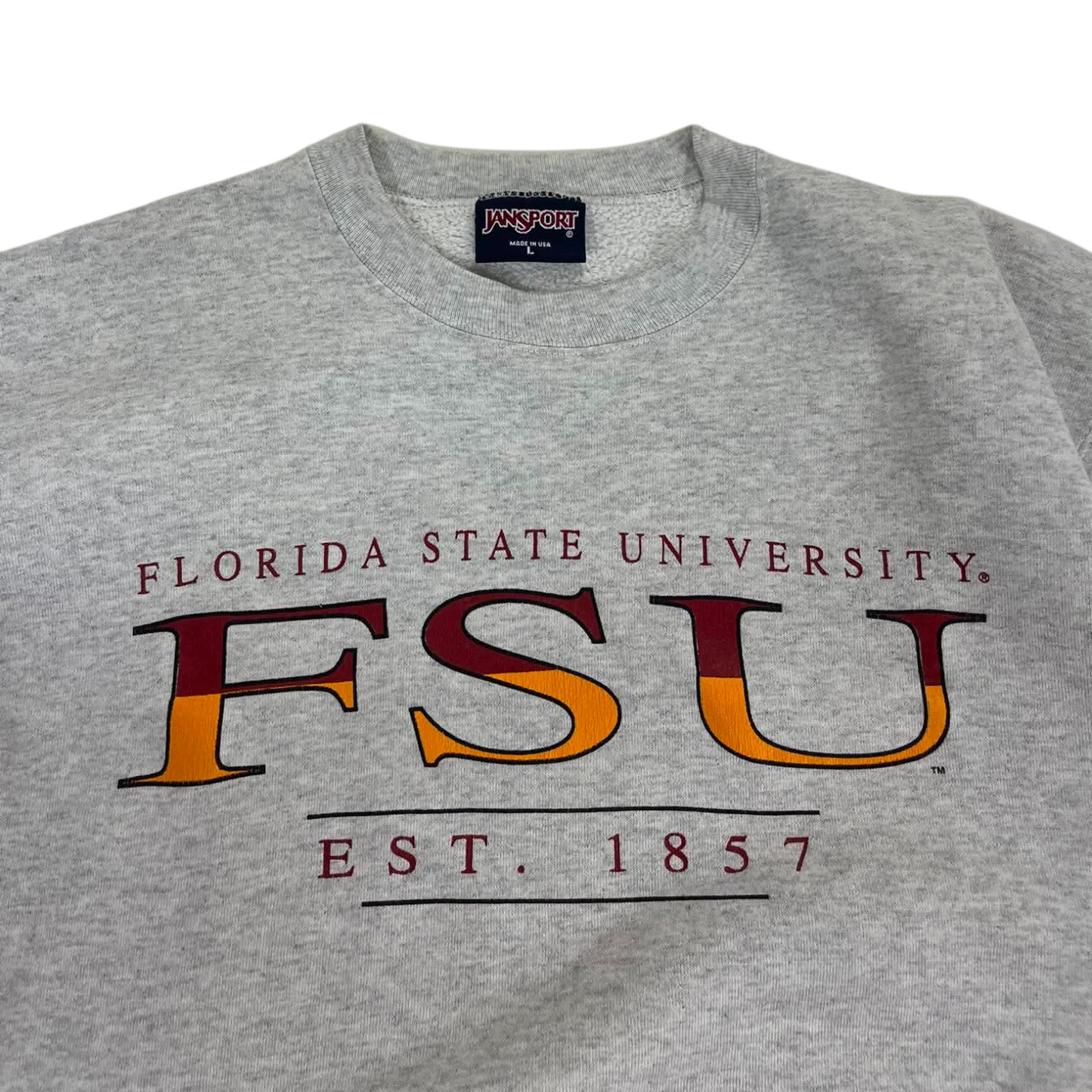 90S FLORIDA STATE UNIVERSITY GREY CREWNECK SWEATSHIRT (L)