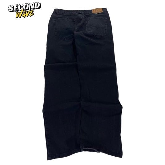 VINTAGE STRONG MAN 100% COTTON ON BLACK BAGGY WIDE LEG (32)