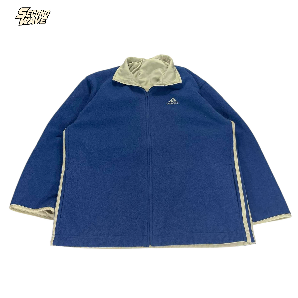 2 IN 1 ADIDAS REVERSIBLE FLEECE JACKET (S - M)