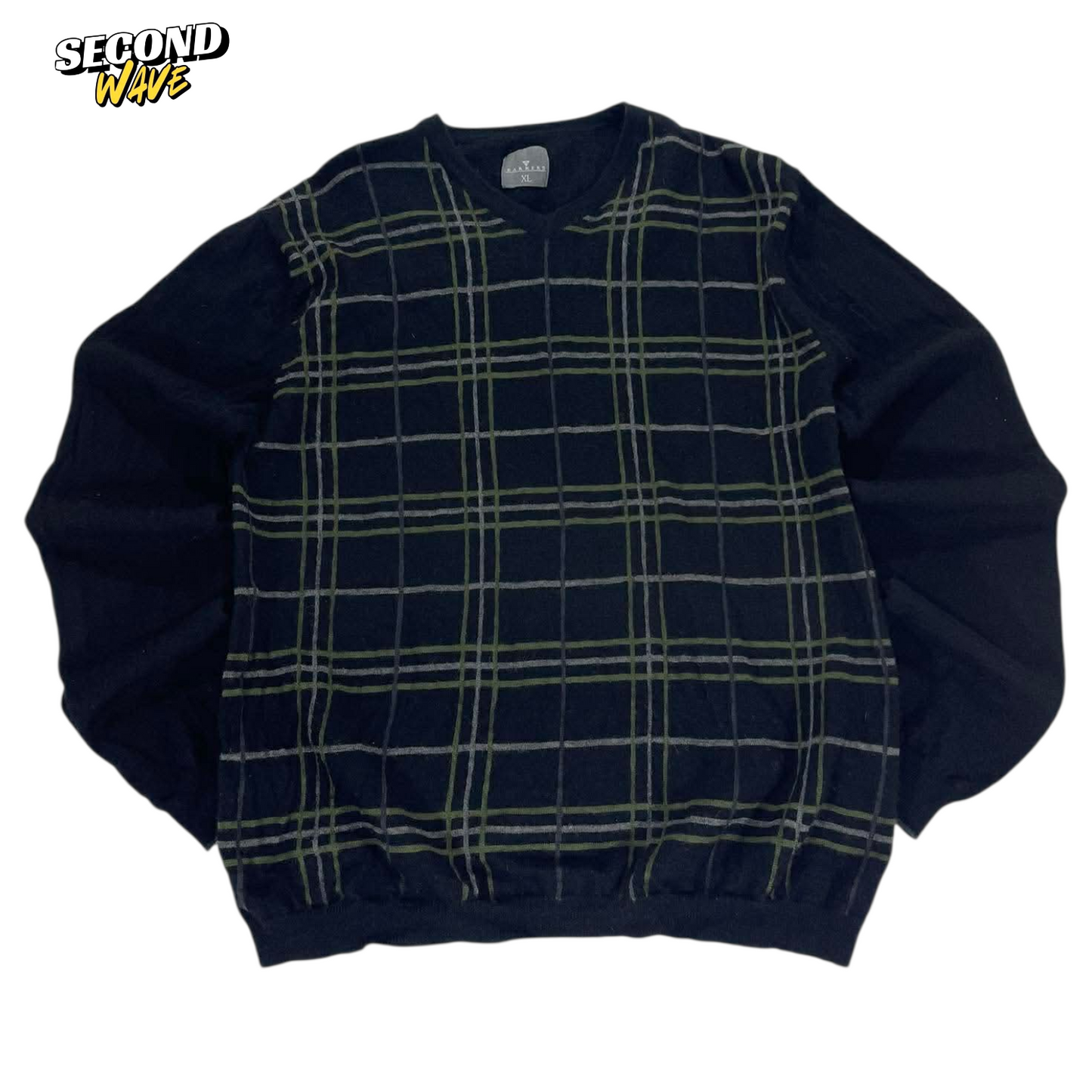 BARKERS PURE NEW WOOL PLAID SWEATER (M)