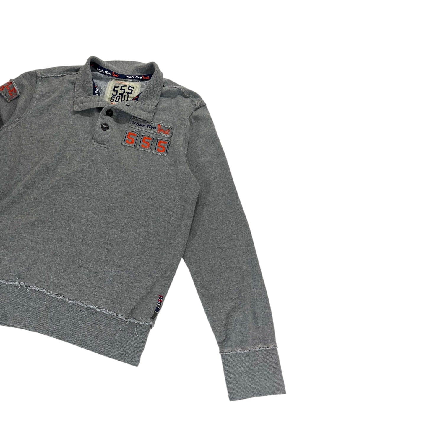 555 SOUL GREY POLO LONG SLEEVE (L)