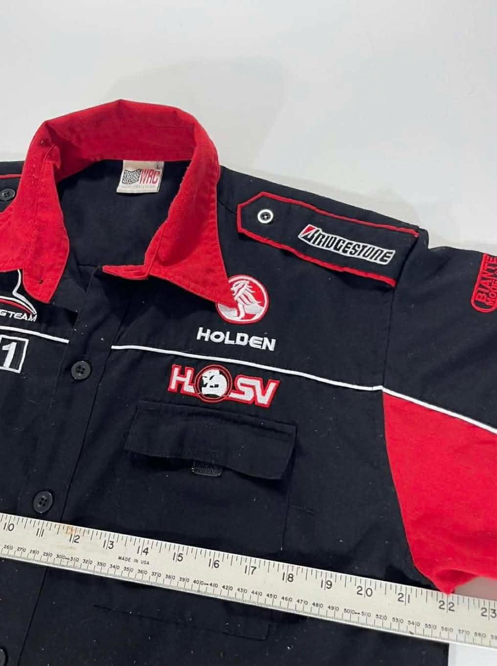Y2K HOLDEN RACING TEAM BLACK&RED BUTTON UP SHIRT (L)