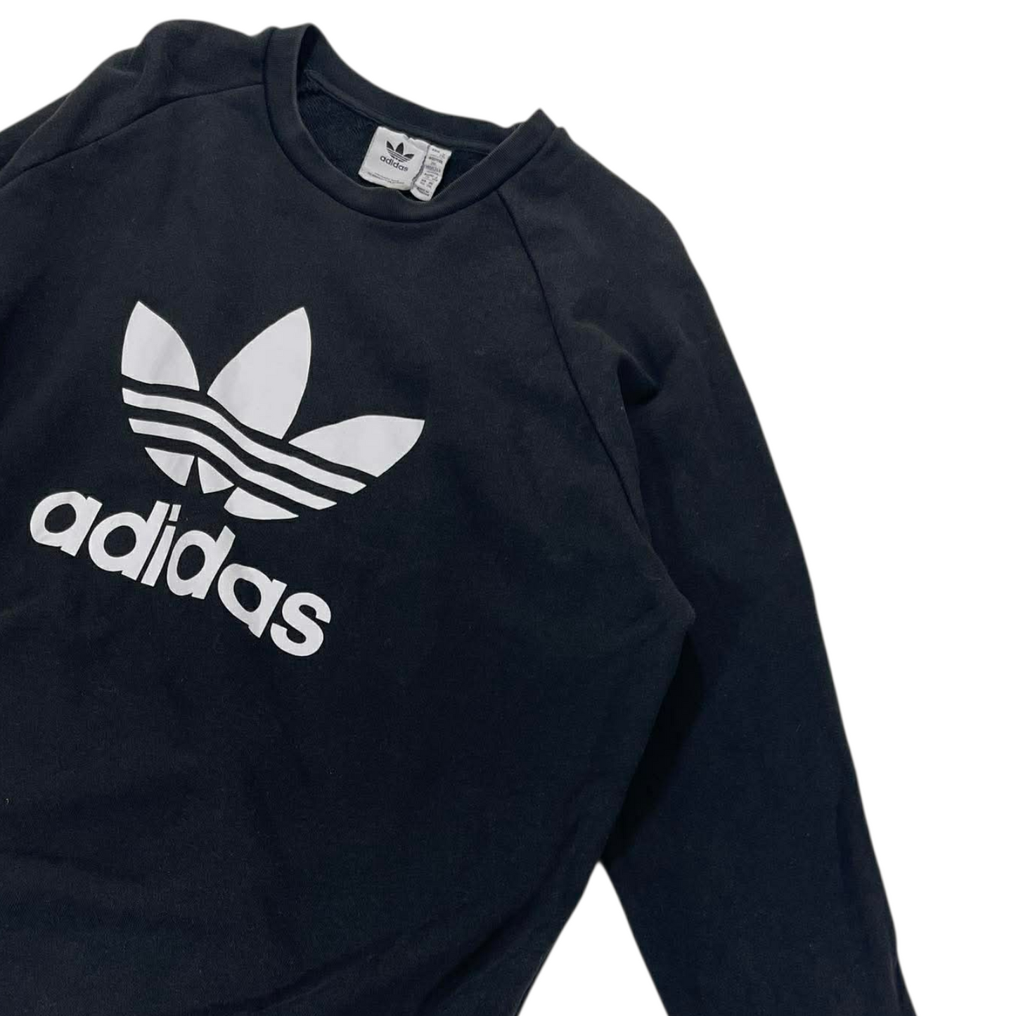 CLASSIC ADIDAS BLACK CREWNECK SWEATSHIRT (XL)