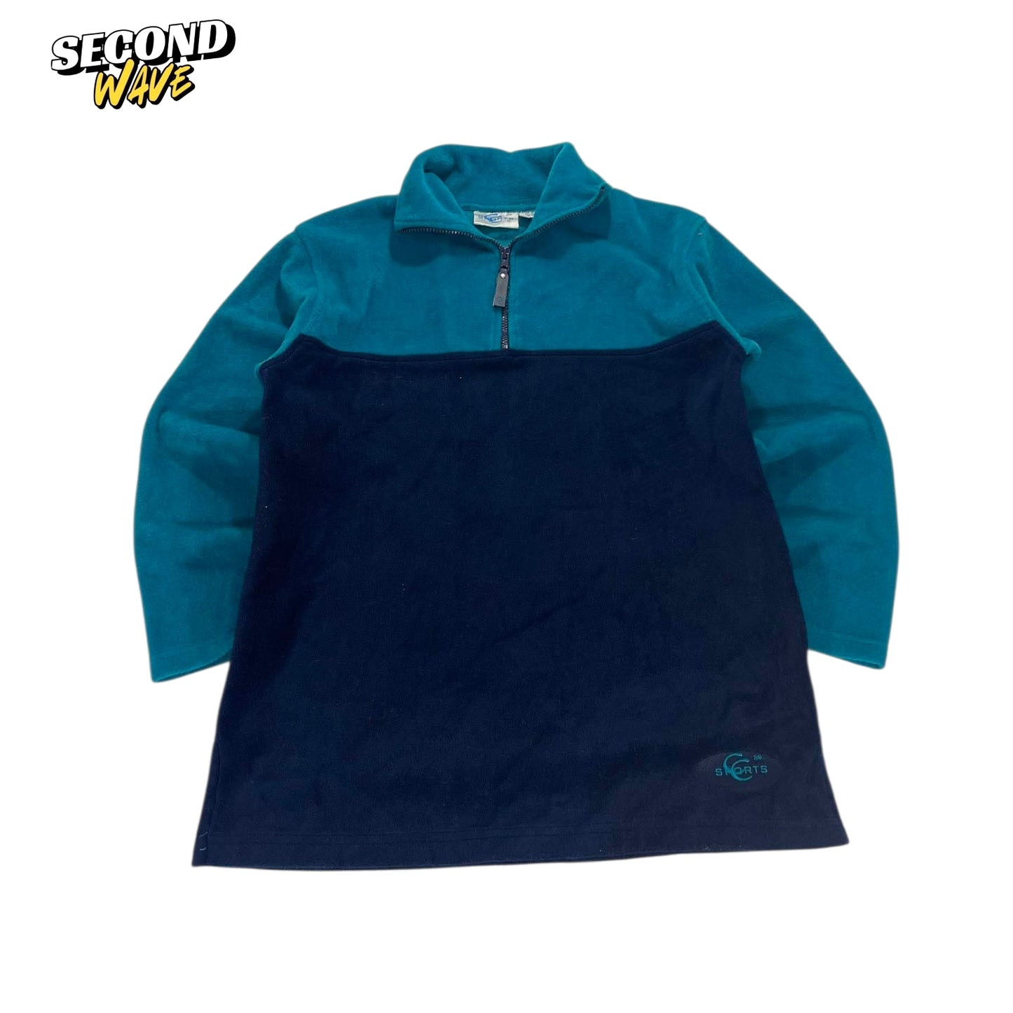90S SOORTS BLUE QUARTER ZIP FLEECE (M)