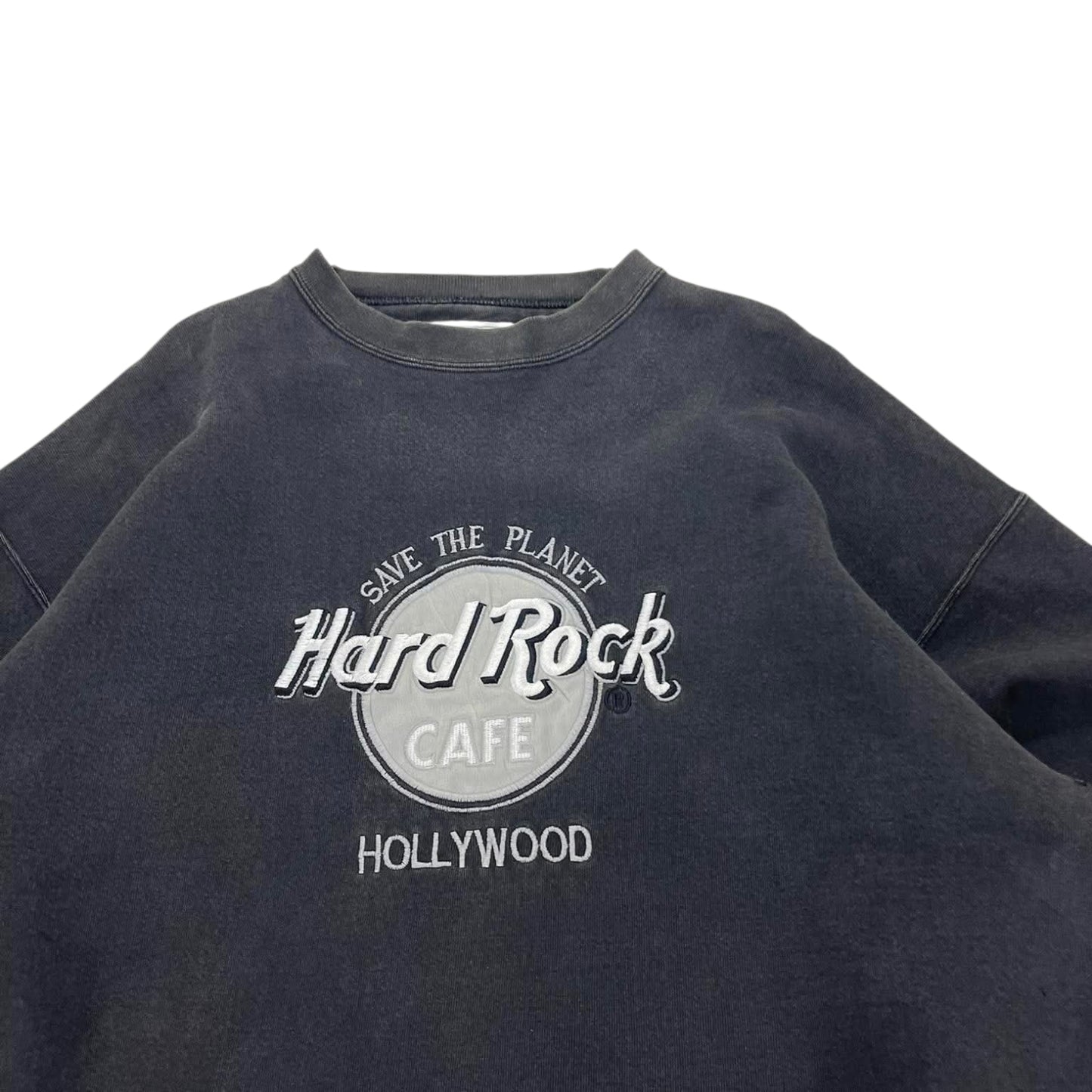 VINTAGE FADED HARD ROCK CAFE BLACK SWEATSHIRT (XL)
