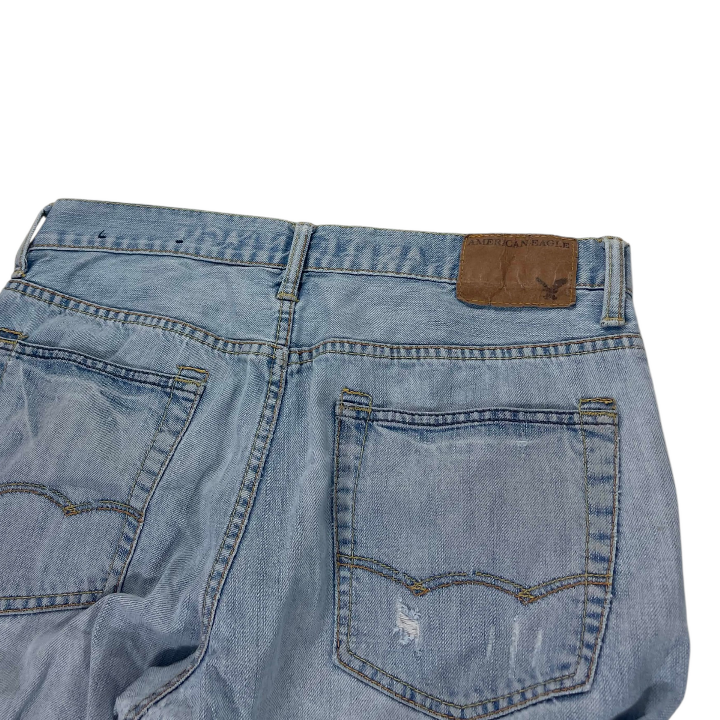 VINTAGE AMERICAN EAGLE LIGHT WASH WIDE LEG PANTS (32)