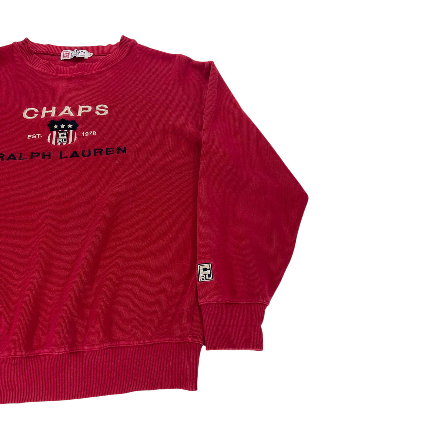 VINTAGE 90S CHAPS RALPH LAUREN RED CREWNECK (M)