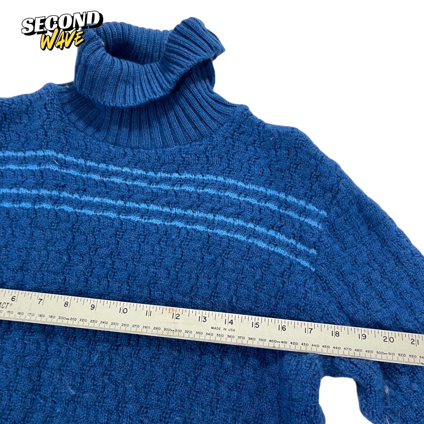 JOHN WEBSTER PURE WOOL BLUE STRIPED SWEATER (M)