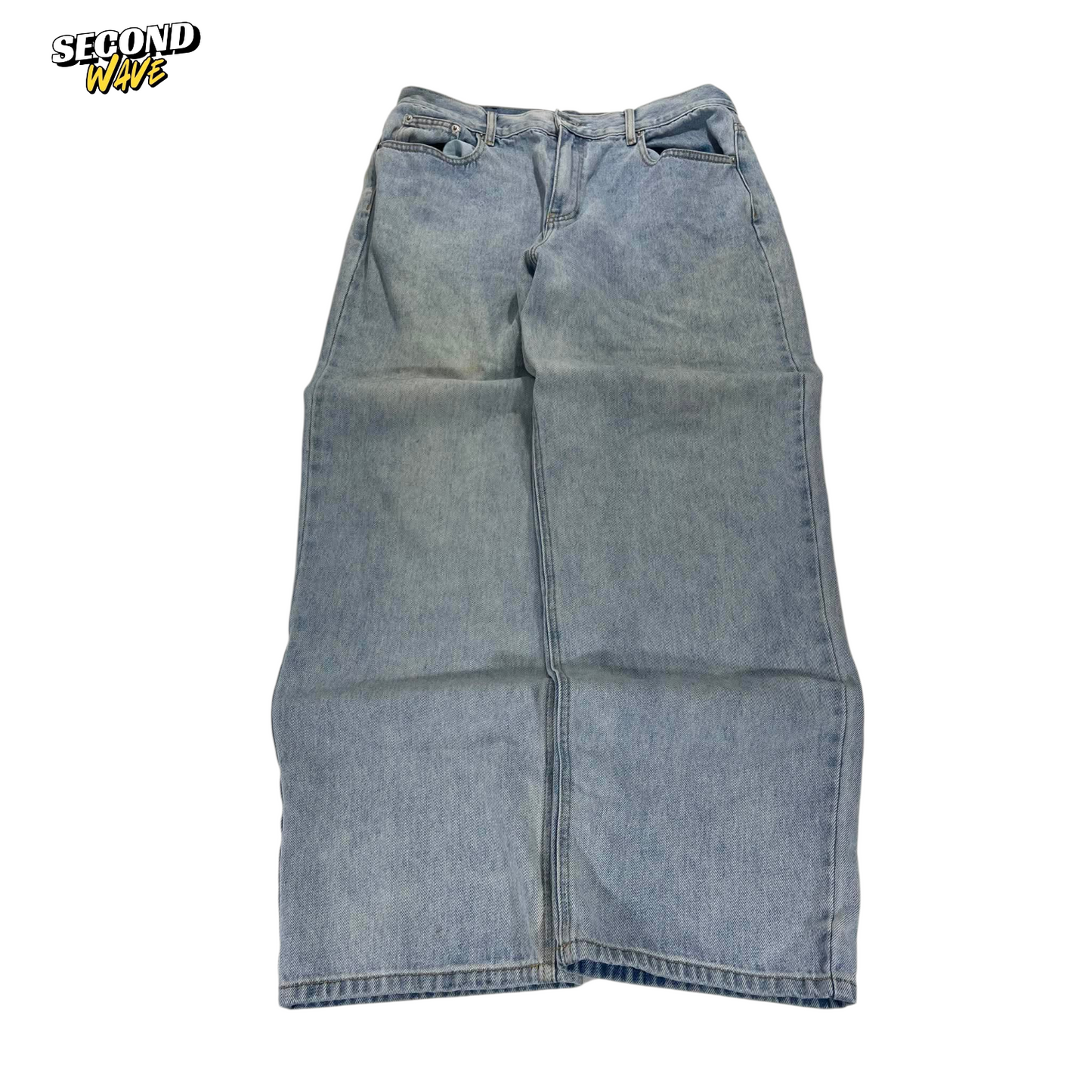 GLASSONS WIDE LEG BLUE DENIM JEANS (14)