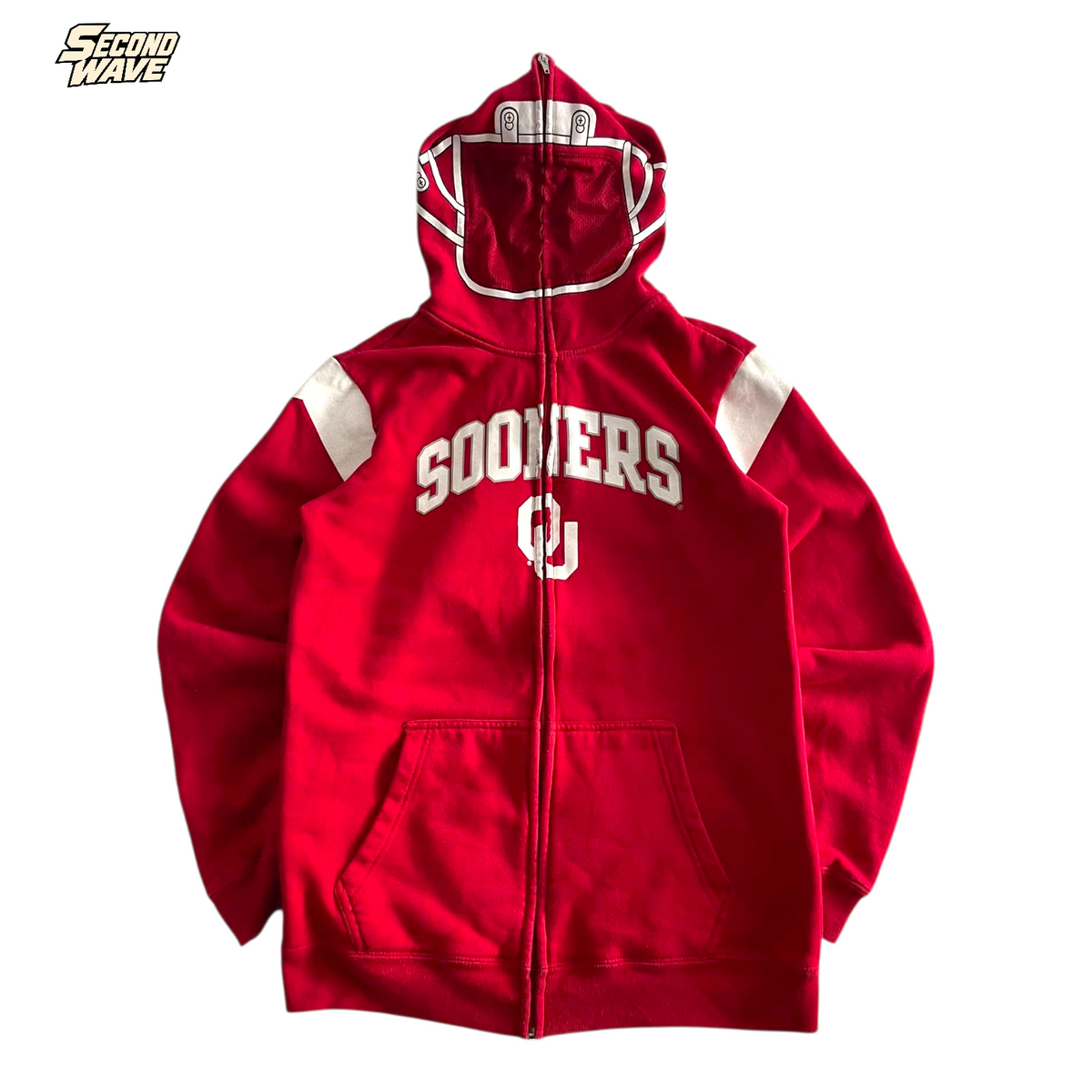 OKLAHOMA SOONERS RED ZIP UP HOODIE (S)