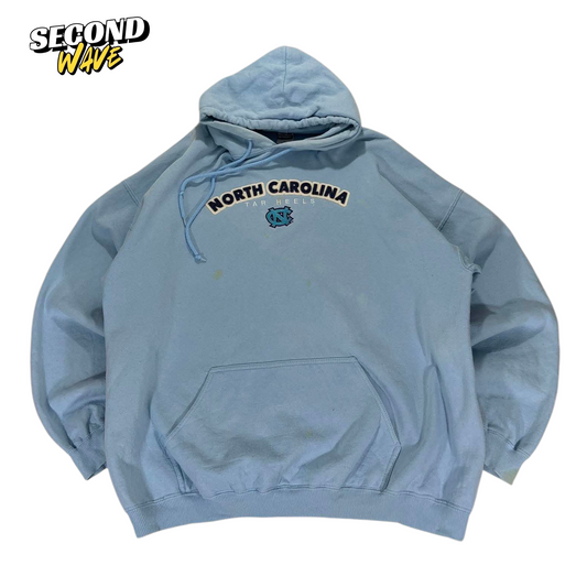 VINTAGE EMBROIDERED UNC TAR HEELS BLUE HOODIE (XXL)