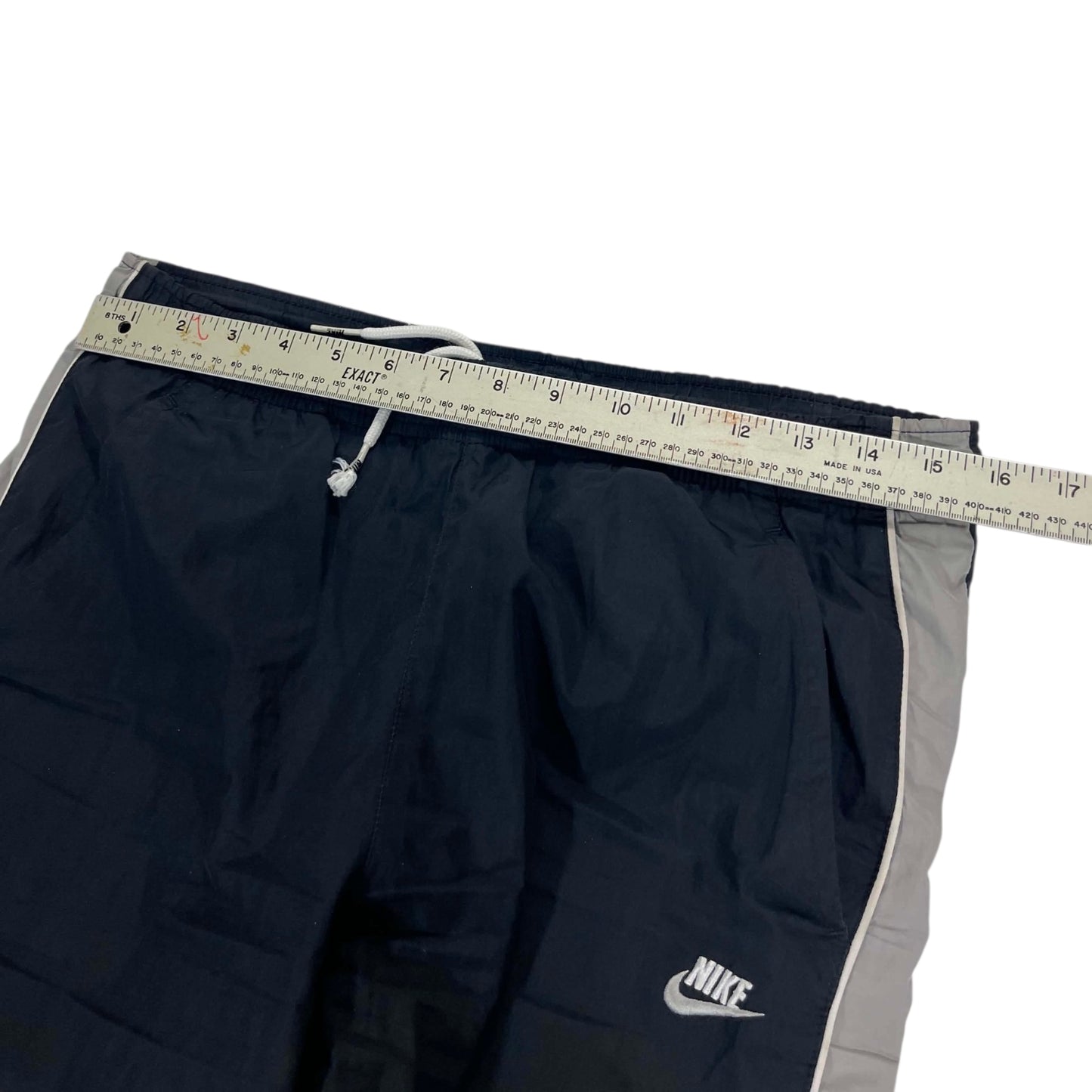 VINTAGE NIKE BLACK GREY BAGGY TRACK PANTS (M)