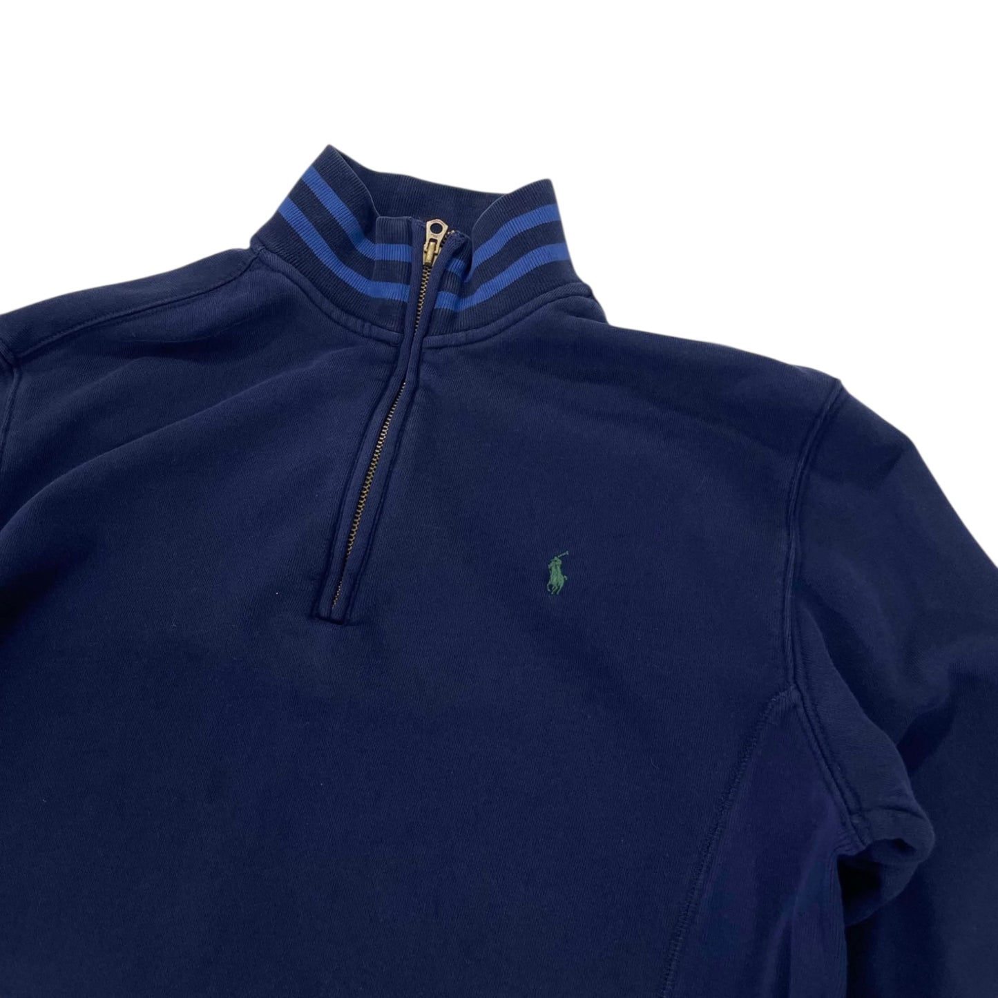 VINTAGE POLO RALPH LAUREN NAVY BLUE QUARTER ZIP (M-L)